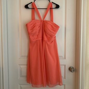 David’s Bridal Coral Bridesmaid Dress